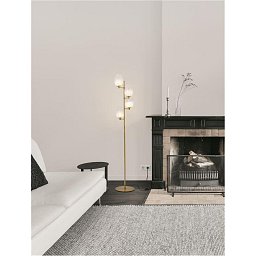 Obrázek pro produkt Stojací lampa BALOR opálové sklo a mosazný kov 4xG9 - NOVA LUCE