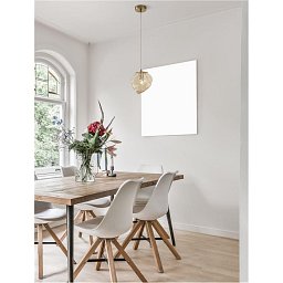 Obrázek pro produkt Závěsné svítidlo ODELLE mosazný zlatý kov a jantarové sklo E14 1x5W 230V IP20 bez žárovky - NOVA LUCE