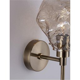 Obrázek pro produkt Nástěnné svítidlo ODELLE mosazný zlatý kov a jantarové sklo E14 1x5W 230V IP20 bez žárovky - NOVA LUCE
