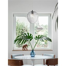 Obrázek pro produkt Závěsné svítidlo EVLEEN matný černý kov a světle šedé sklo E27 1x12W 230V IP20 bez žárovky - NOVA LUCE