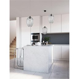 Obrázek pro produkt Závěsné svítidlo EVLEEN matný černý kov a světle šedé sklo E27 1x12W 230V IP20 bez žárovky - NOVA LUCE