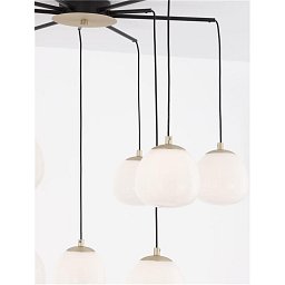 Obrázek pro produkt Závěsné svítidlo THE EGG zlatá a matný černý kov lesklé opálové sklo G9 8x5W 230V IP20 bez žárovky - NOVA LUCE