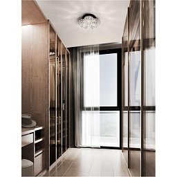 Obrázek pro produkt Stropní svítidlo LAWAN chrom a matný černý kov strukturované sklo E14 3x5W 230V IP20 bez žárovky - NOVA LUCE