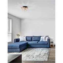 Obrázek pro produkt Stropní svítidlo LAWAN lesklá zlatá a matný černý kov strukturované sklo E14 3x5W 230V IP20 bez žárovky - NOVA LUCE