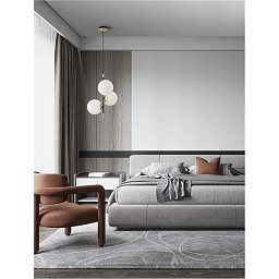 Obrázek pro produkt Závěsné svítidlo GITCHI matná černá a zlatý kov opálové sklo G9 3x5W 230V IP20 bez žárovky - NOVA LUCE