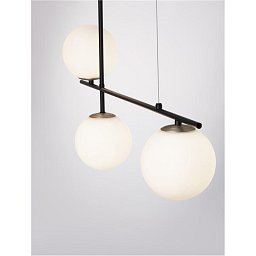 Obrázek pro produkt Závěsné svítidlo GITCHI matná černá a zlatý kov opálové sklo G9 2x5W 230V IP20 bez žárovky - NOVA LUCE