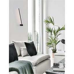 Obrázek pro produkt Nástěnné svítidlo SYNTHESI černý hliník a akryl LED 18W 230V 3000K IP20 - NOVA LUCE