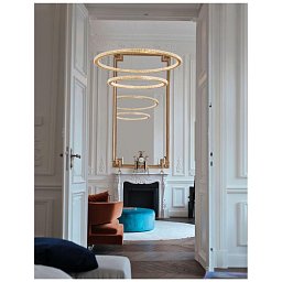 Obrázek pro produkt Závěsné svítidlo CILION zlatý mosazný hliník a akryl LED 56W 230V 2926K IP20 stmívatelné - NOVA LUCE