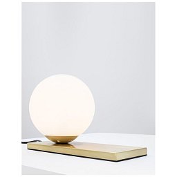 Obrázek pro produkt AKCE - Stolní lampa JULIET opálové sklo mosazná kovová základna E14 1x12W IP20 bez žárovky - NOVA LUCE