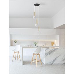 Obrázek pro produkt Závěsné svítidlo AMELIA zlatá a čiré sklo G9 3x5W 230V IP20 bez žárovky - NOVA LUCE