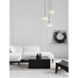 Obrázek pro produkt Závěsné svítidlo JIAN mosazný zlatý kov a bílé sklo s přechody E27 3x12W 230V IP20 bez žárovky - NOVA LUCE