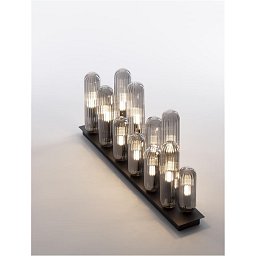 Obrázek pro produkt Stropní svítidlo GUSTAVE lehce kouřově šedé sklo a matná černá G9 12x5W 230V IP20 bez žárovky - NOVA LUCE