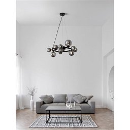 Obrázek pro produkt Závěsné svítidlo ODILLIA kouřové šedé sklo a matná černá G9 11x5W 230V IP20 bez žárovky - NOVA LUCE