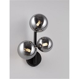 Obrázek pro produkt Nástěnné svítidlo ODILLIA kouřové šedé sklo a matná černá G9 3x5W 230V IP20 bez žárovky - NOVA LUCE