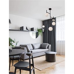 Obrázek pro produkt Závěsné svítidlo LICATO opálové sklo černý hliník G9 5x5W 230V IP20 bez žárovky - NOVA LUCE