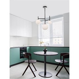 Obrázek pro produkt Závěsné svítidlo LICATO opálové sklo černý hliník G9 3x5W 230V IP20 bez žárovky - NOVA LUCE