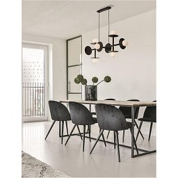 Obrázek pro produkt Závěsné svítidlo PIELO černý kov opálové sklo G9 8x5W 230V IP20 bez žárovky - NOVA LUCE