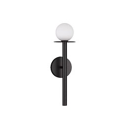 Obrázek pro produkt Nástěnné svítidlo PIELO černý kov opálové sklo G9 1x5W bez žárovky - NOVA LUCE