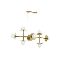 Obrázek pro produkt Závěsné svítidlo PIELO mosazný zlatý kov opálové sklo G9 8x5W 230V IP20 bez žárovky - NOVA LUCE