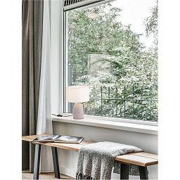 Obrázek pro produkt Stolní lampa CHEMPO šedý beton a kov bílé stínidlo E27 1x12W 230V IP20 bez žárovky - NOVA LUCE