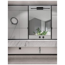 Obrázek pro produkt Nástěnné svítidlo nad zrcadlo MONDRIAN černý hliník a akryl LED 12W 220-240V 3000K IP44 - NOVA LUCE