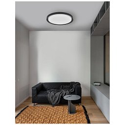 Obrázek pro produkt Stropní svítidlo TROY kov a akrylový difuzor matná černá zvenku matná bílá uvnitř LED 50W 230V 3000K IP20 stmívatelné - NOVA LUCE