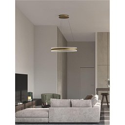 Obrázek pro produkt Závěsné svítidlo AGOS zlatý hliník a akryl LED 75W 230V 3000K IP20 stmívatelné - NOVA LUCE