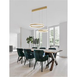 Obrázek pro produkt Závěsné svítidlo AGOS zlatý hliník a akryl LED 124W 230V 3000K IP20 stmívatelné - NOVA LUCE