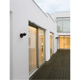 Obrázek pro produkt Venkovní nástěnné svítidlo OMIKA tmavě šedý hliník a čiré sklo E27 1x12W 220-240V bez žárovky IP54 - NOVA LUCE