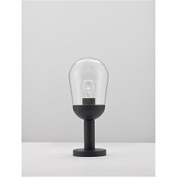 Obrázek pro produkt Venkovní sloupkové svítidlo OMIKA tmavě šedý hliník a čiré sklo E27 1x12W 220-240V bez žárovky IP54 - NOVA LUCE