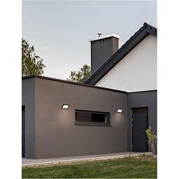 Obrázek pro produkt Venkovní nástěnné svítidlo NOBU černý hliník a tvrzený skleněný difuzor silikonové těsnění LED 15W 3000K 220-240V IP65 - NOVA LUCE