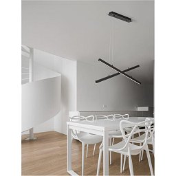 Obrázek pro produkt Závěsné svítidlo X-LINE černý hliník a akryl LED 40W 230V IP20 3000K stmívatelné - NOVA LUCE