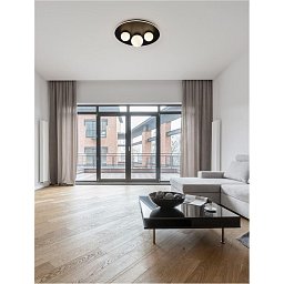 Obrázek pro produkt Stropní svítidlo VELNA LED černý hliník a opálové sklo 3000K 52W stmívatelné - NOVA LUCE