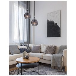 Obrázek pro produkt Závěsné svítidlo ZARLEY chromovaný kov kouřové šedé sklo E27 1x12W 230V IP20 bez žárovky - NOVA LUCE