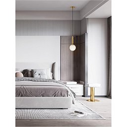 Obrázek pro produkt Závěsné svítidlo MONET mosazné železo a sklo E27 D15 H150 - NOVA LUCE