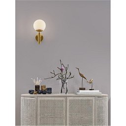 Obrázek pro produkt Nástěnné svítidlo MONET mosazné železo a sklo E27 D30 H16 - NOVA LUCE
