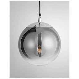 Obrázek pro produkt Závěsné svítidlo LAZIONE kouřové sklo s přechodem chromovaný hliník E27 1x12W 230V IP20 bez žárovky - NOVA LUCE