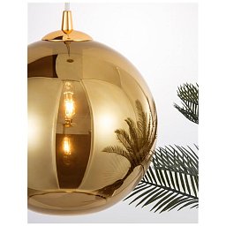 Obrázek pro produkt Závěsné svítidlo NAZIO zlaté sklo s přechodem chromovaný hliník E27 1x12W 230V IP20 bez žárovky - NOVA LUCE