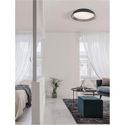 Obrázek pro produkt Stropní svítidlo VELA černá zvenku kávová hnědá uvnitř hliník a akryl LED 30W 230V 3000K IP20 stmívatelné - NOVA LUCE