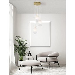 Obrázek pro produkt Závěsné svítidlo CHRYSI mosazný zlatý kov a bílé sklo s přechody G9 3x5W 230V IP20 bez žárovky - NOVA LUCE