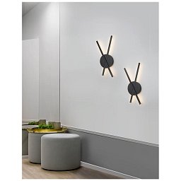 Obrázek pro produkt Nástěnné svítidlo RESLIN černý hliník a akryl LED 18W 220V 3000K IP20 - NOVA LUCE