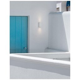 Obrázek pro produkt Venkovní nástěnné svítidlo NERO hliník bílé skleněný difuzor GU10 2x7W 220-240V IP54 bez žárovky světlo nahoru a dolů - NOVA LUCE