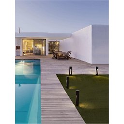 Obrázek pro produkt Venkovní sloupkové svítidlo ELLERY černý hliník a akryl LED 12W 3000K 100-240V IP65 - NOVA LUCE