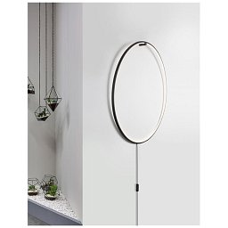 Obrázek pro produkt Nástěnné svítidlo RING černý hliník a akryl černý kabel LED 28W 230V 3000K IP20 stmívatelné - NOVA LUCE