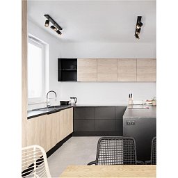 Obrázek pro produkt Bodové svítidlo POGNO černá a zlatý hliník GU10 3x10W IP20 220-240V bez žárovky - NOVA LUCE