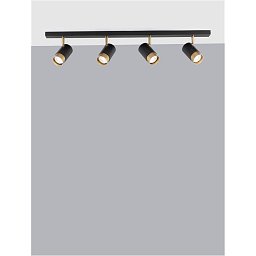 Obrázek pro produkt Bodové svítidlo POGNO černá a zlatý hliník GU10 4x10W IP20 220-240V bez žárovky - NOVA LUCE