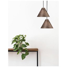Obrázek pro produkt Závěsné svítidlo WERA dřevo barvy tmavý ořech tmavě hnědý textilní kabel dřevěná rozeta E27 1x12W 230V IP20 bez žárovky - NOVA LUCE