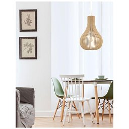Obrázek pro produkt Závěsné svítidlo SOHO přírodní dřevo hnědý textilní kabel dřevěná rozeta E27 1x12W 230V IP20 bez žárovky - NOVA LUCE