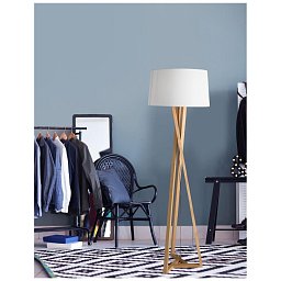 Obrázek pro produkt Stojací lampa SALINO stínidlo slonovinová bílá přírodní dřevo E27 1x12W 230V IP20 bez žárovky - NOVA LUCE