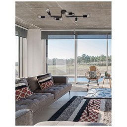 Obrázek pro produkt Stropní svítidlo GRANSO černý kov E27 6x12W 230V IP20 bez žárovky - NOVA LUCE